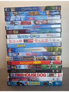 18 Family Kids Movies DVDs Charlottes Web Home Hotel for Dogs Ant Bully NEW